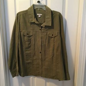 Olive green suede jacket